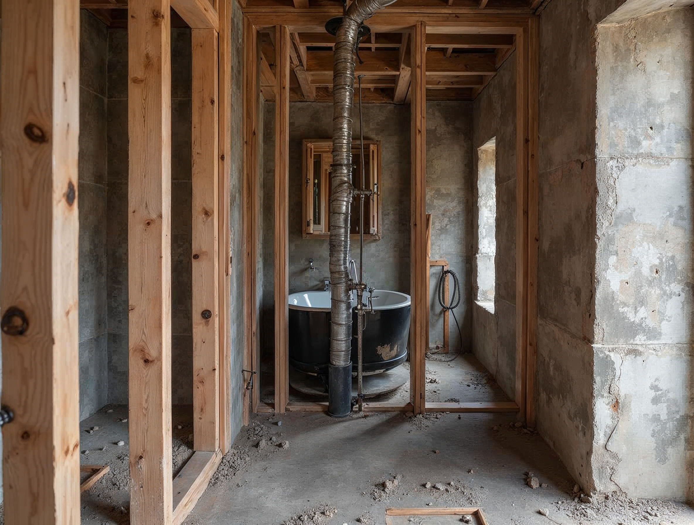 Wet-over-dry plumbing engineering and riser mapping in pre-war co-op
